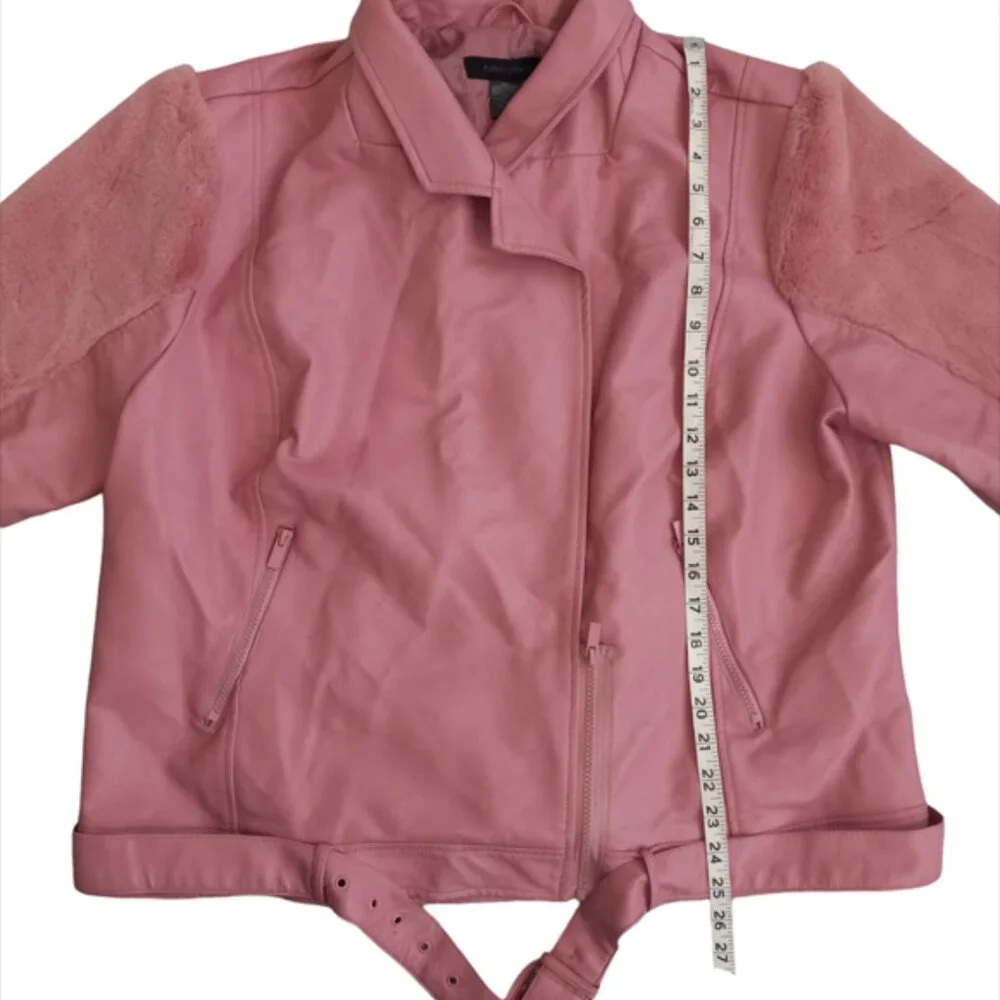 Ashley Stewart Women's Faux Fur Pink Jacket Coat Size 18/20 - Picture 3 of 12
